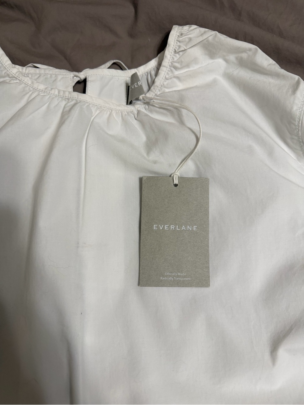 NEW Everlane Poplin Tie Back Top Womens Size XSmall White Lagenlook Minimalist - Picture 5 of 11